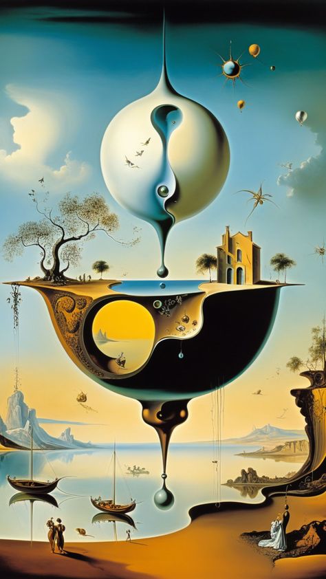 Surrealism | Dali | Art | Artwork | Life | Inspiration | Surrealism Painting Salvador Dali, Salvador Dali Iphone Wallpaper, Dali Surrealism Art, Salvador Dali Inspired Art, Surrealism Landscape Painting, Heaven Surrealism, Salvador Dali Paintings Surrealism Artworks, Dream Illustration Surrealism Artworks, Salvador Dali Paintings Surrealism