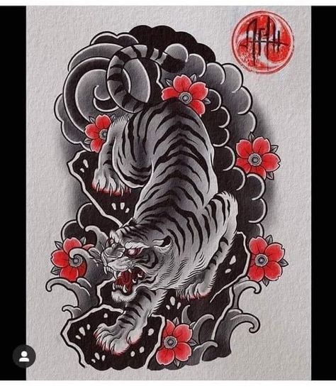 Japanese Tiger Tattoo Design, Hannya Maske Tattoo, Tato Irezumi, Tiger Tattoo Meaning, White Tiger Tattoo, Japanese Tattoo Meanings, Traditional Tiger Tattoo, Japanese Tiger Tattoo, Tato Tradisional