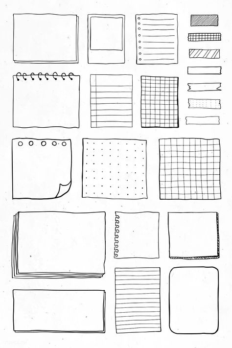 Blank reminder paper notes vector set | premium image by rawpixel.com / sasi Blank Reminder Paper Notes, Bullet Journal Boxes, Ide Jurnal, Notes Idea, Journal Aesthetics, Notepad Design, School Organisation, Penanda Buku, Kraf Kertas