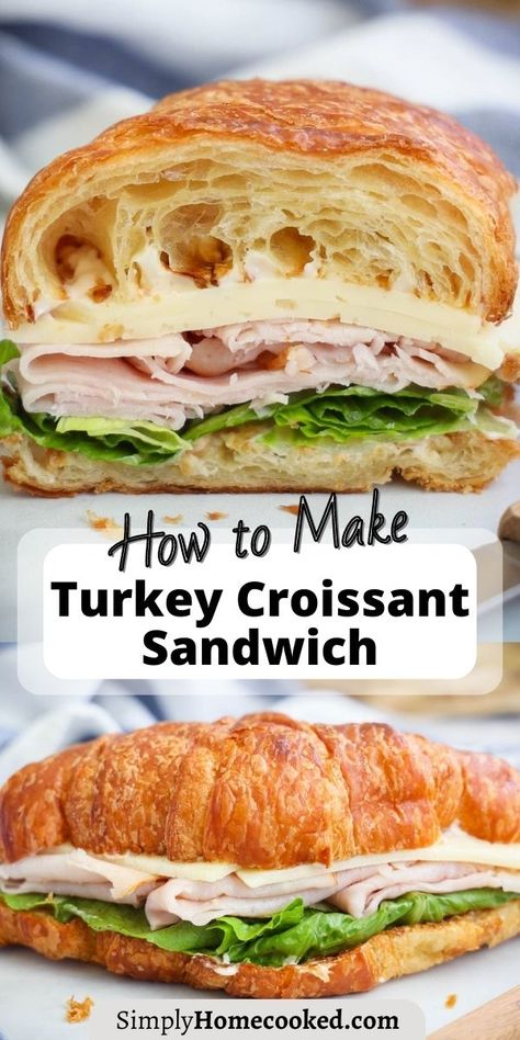 Best Croissant Sandwich, Turkey Club Croissant Sandwich, Turkey And Swiss Croissant, Croissant Club Sandwich, Sandwiches On Croissants, Croissant Sandwich Party Tray, Turkey Crossaint Sandwich, Ham Sandwich Recipes Cold, Costco Croissant Sandwich Platter