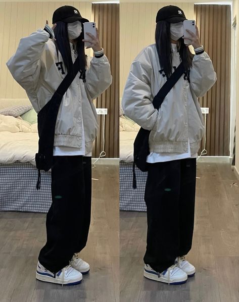 Streetwear Fashion Women Street Styles, K Style, Oversize Outfit, Korean Outfit Street Styles, Korean Streetwear, Baggy Clothes, Tomboy Outfits, Tomboy Style Outfits, Swaggy Outfits