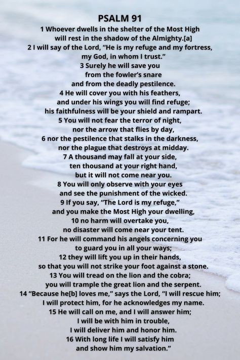 This is the Psalm 91 Verse that is known as the prayer for protection! Many supernatural stories of rescue have been told. In this blog post, I share my personal testimony as well as that of others! Very motivating and inspiring. Read and implement Psalm 91 into your life today! #Psalm91 #Psalm91Verse Bible Verse Psalms 91, Psalms For Protection, Psalm Protection, Psalms 91 Tattoo, Psalm 91 Tattoo, Protection Psalms, Psalms 91 Prayer, Bible Verses For Protection, Psalm 91 Prayer Of Protection