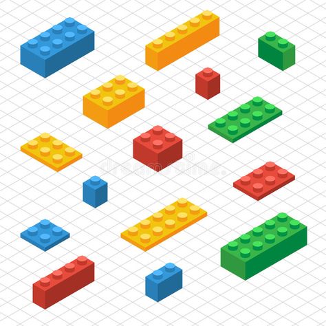 Do your self set of lego blocks in isometric view. DIY vector image , #Affiliate, #blocks, #isometric, #set, #lego, #vector #ad Lego Blocks Printable, Lego Poster, Lego Themed Party, Hand Drawn Arrows, Free Lego, Arrow Drawing, Painted Pots Diy, Lego Blocks, Lego Characters