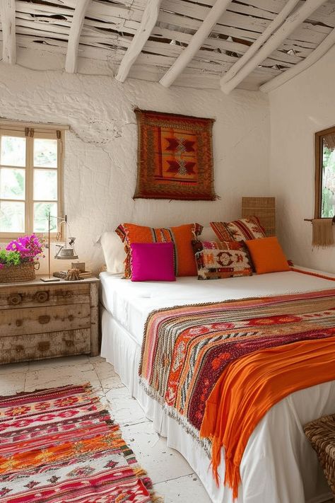 Moroccan House Decor, Spanish Bedroom Decor, Moroccan Bedrooms, Modern Moroccan Bedroom, Mediterranean Bedroom Design, Eclectic Mediterranean, Moroccan Bedding, Modern Moroccan Decor, Moroccan Inspired Bedroom