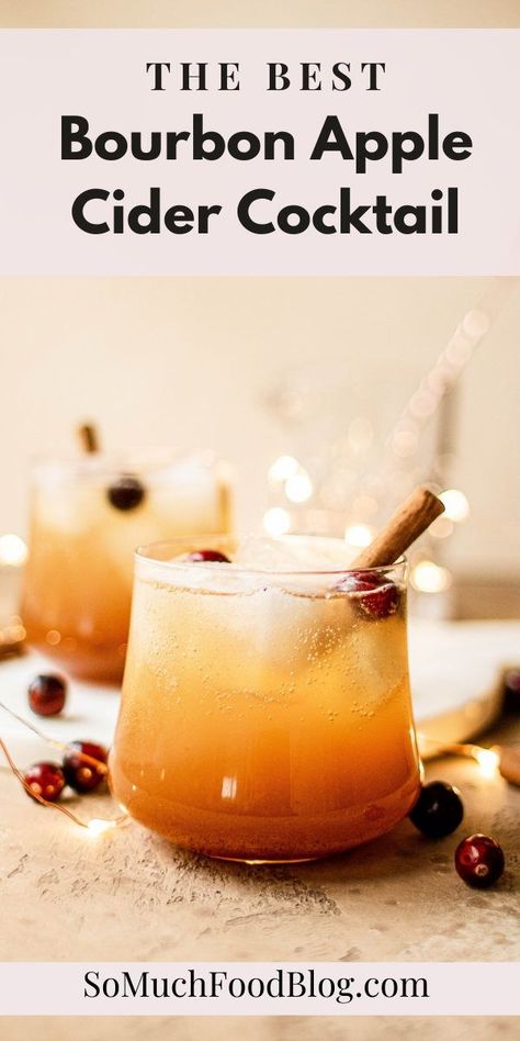 This bourbon apple cider fizz cocktail is the perfect cocktail for your next holiday gathering. Easy Winter Cocktails, Cider Cocktail Recipes, Apple Cider Syrup, Bourbon Apple Cider, Winter Cocktails Recipes, Apple Bourbon, Bourbon Cocktail Recipe, Apple Cider Cocktail, Cider Cocktails