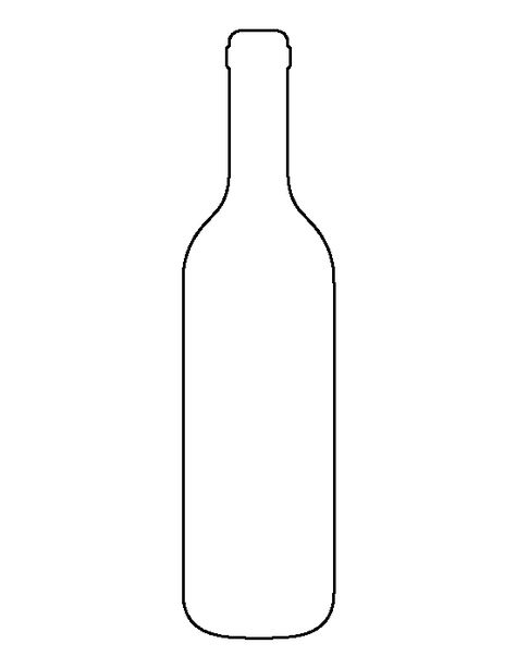 Wine bottle pattern. Use the printable outline for crafts, creating stencils, scrapbooking, and more. Free PDF template to download and print at http://patternuniverse.com/download/wine-bottle-pattern/ Wine Bottle Stencils Free Printable, Wine Bottle Silhouette, Wine Bottle Clipart, Wine Bottle Pattern, Wine Bottle Template, Wine Bottle Cake, Bottle Silhouette, Bottle Template, Printable Outline