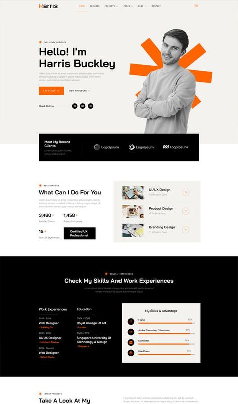 Simple Website Portfolio Design, Web Development Portfolio Website, Personal Portfolio Website Templates, Website Design For Portfolio, Portfolio Website Ui Design, Personal Portfolio Website Design Layout, Personal Website Ideas, Web Portfolio Design Layout, Landing Page Portfolio Design