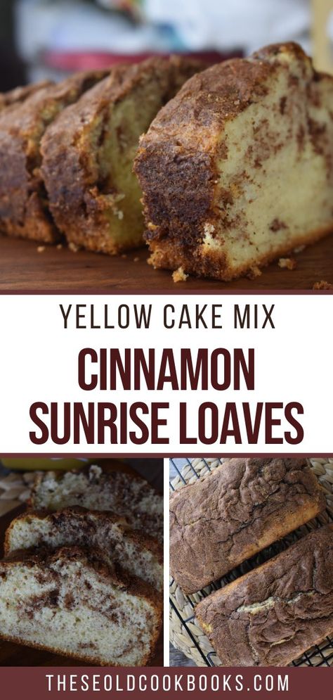 Cake Mix Sunrise Cinnamon Loaves Recipe - These Old Cookbooks Loaf Cake Mix Recipes, Yellow Bread Recipe, Jiffy Golden Yellow Cake Mix Recipes, Breads Using Cake Mixes, How To Make Spice Cake From Yellow Cake Mix?, Cinnamon Coffee Cake With Box Cake, Loaf Recipes Using Cake Mix Boxes, Breads From Cake Mixes, Cake Mix Mini Loaves