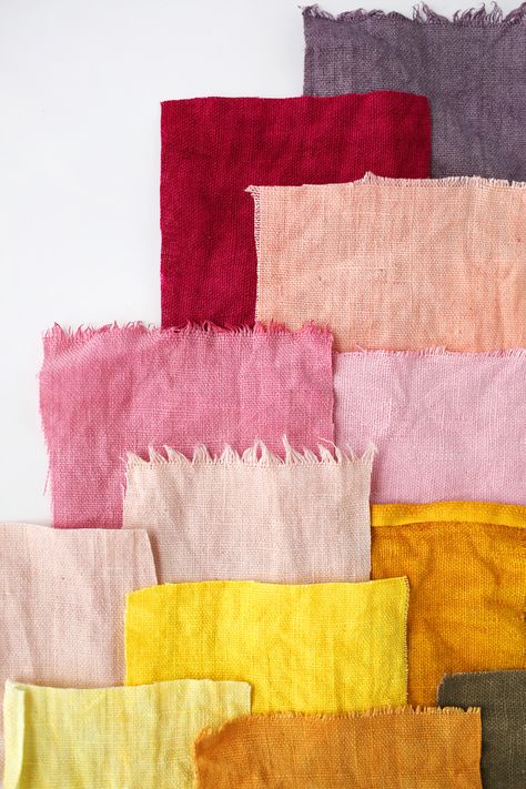 A wide range of colors from natural dyes Ruangan Studio, Natural Dye Fabric, Eco Printing, Color Inspo, How To Dye Fabric, Color Textures, Shibori, Natural Fabrics, Natural Dyes