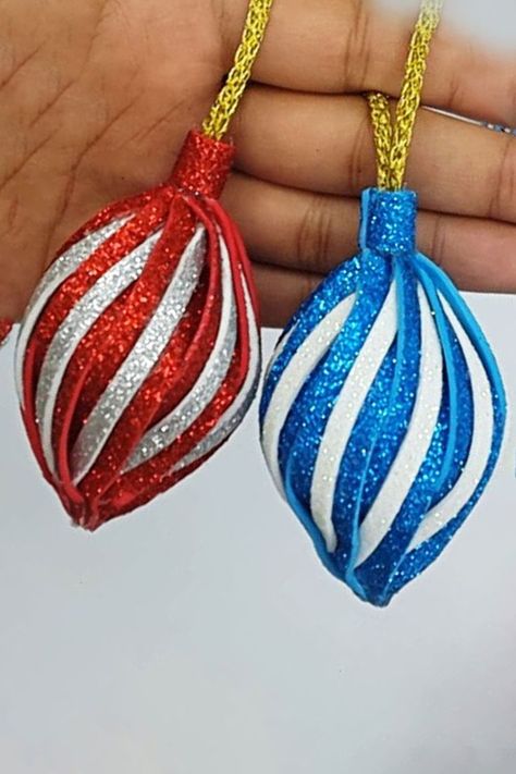 Foam Christmas Crafts, Foam Decor, Foam Ornaments, Foam Christmas Ornaments, Ornaments Making, Amazing Christmas Trees, Foam Sheet Crafts, Easy Christmas Ornaments, Paper Christmas Decorations