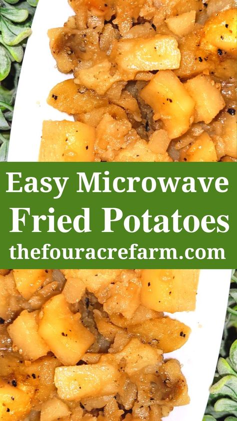 Microwave Potatoes Recipes, Microwave Onion Recipe, Microwave Potato Recipes, Microwaved Potatoes, Microwave Potatoes, Potato Microwave, Fry Potatoes, Easy Potatoes, Farmhouse Food