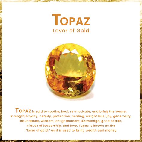 💫Topaz is said to soothe, heal, re-motivate, and bring the wearer strength, loyalty, beauty, protection, healing, weight loss, joy, generosity, abundance, wisdom, enlightenment, knowledge, good health, virtues of leadership, and love. 💛Topaz is known as the “lover of gold,” as it is used to bring wealth and money.💛 #gemstone #stoneoftheday #crystalshealing #topaz #topazgemstone #topazgemstonehealing #crystalenergyhealing #crystalsforhealing #gemstonehealing #crystalhealer #gemexi Topaz Stone Yellow, Yellow Gold Gemstone Rings, Jewelry By Brand, Crystal Healer, Gold Topaz, Crystals Healing Properties, The Lover, Topaz Jewelry, Crystal Healing Stones