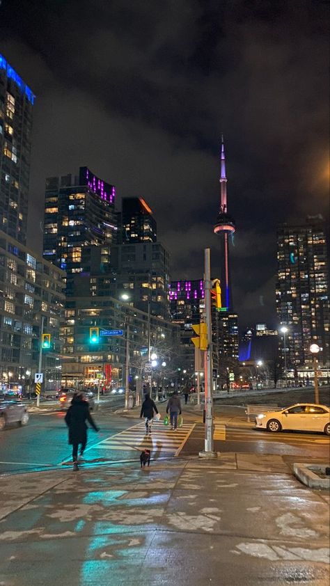 Aesthetic City View, Toronto At Night, City View Night, City Life Aesthetic, Canada City, Toronto City, New York Night, Aesthetic City, Japon Illustration