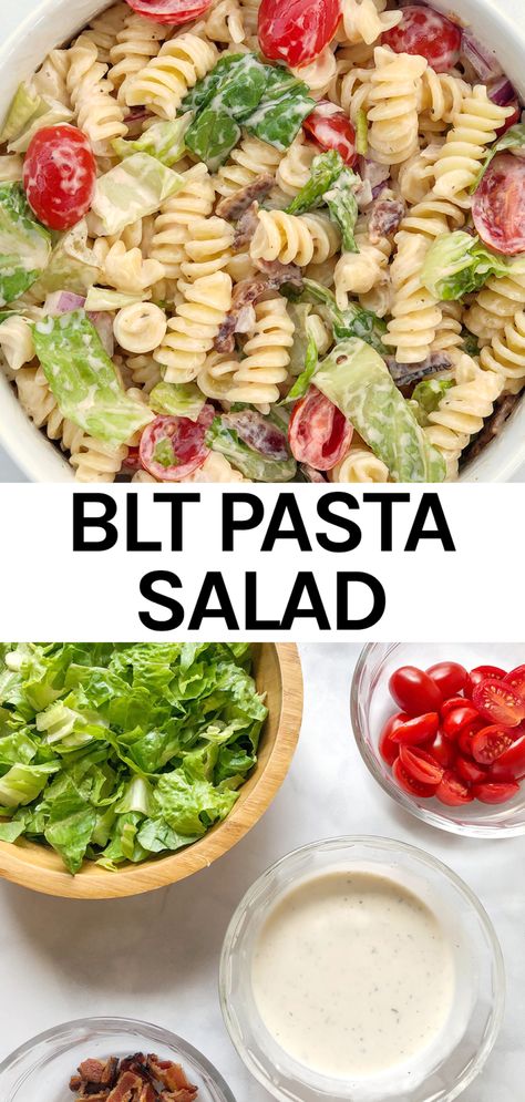 Allergy Friendly Potluck Recipes, Pasta Salad With Lettuce, Easy Blt Pasta Salad, Gluten Free Pasta Salad Recipes, Potluck Bbq, Salad With Lettuce, Gluten Free Pasta Salad, Salad Recipes Gluten Free, Dairy Free Lunch