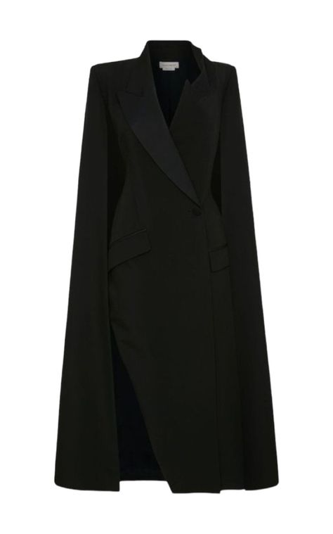 Alexander Mcqueen 2023 Collection, Alexander Mcqueen Dress, Black Alexander Mcqueen, Cape Designs, Luxury Outerwear, Mode Abaya, Black Outfits, Classy Work Outfits, Abayas Fashion