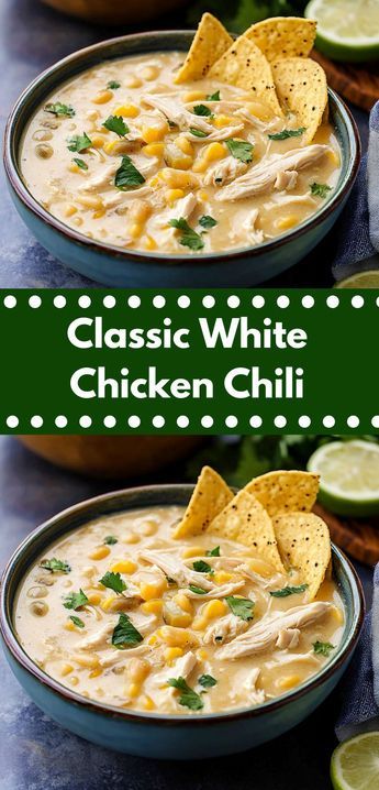 Need a comforting dish? This classic white chicken chili is an ideal chili recipe crockpot style! One of the best white chicken chili recipes for easy, flavorful chicken meals. Chicken Chili Recipes, Best White Chicken Chili Recipe, Best White Chicken Chili, White Chicken Chili Recipe Crockpot, White Chicken Chili Slow Cooker, White Chicken Chili Recipe, Chicken Chili Crockpot, Crockpot White Chicken Chili, Creamy White Chicken Chili