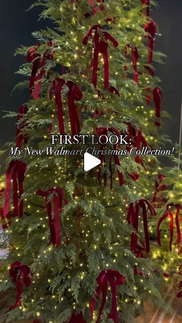 Red Pencil Christmas Tree, Viral Walmart Christmas Tree, My Texas House Christmas Tree, Red Velvet Ribbon Christmas Tree, Real Tree Decorating Ideas, Slim Christmas Tree Decorated, Multiple Christmas Trees Together, Cypress Christmas Tree, Red Velvet Christmas Tree