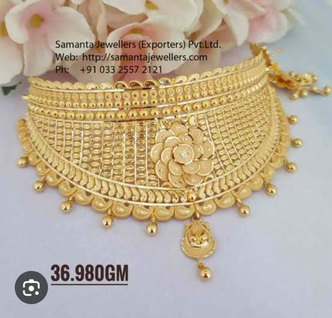 Latest Gold Choker Necklace Designs, Gold Choker Designs, Gold Indian Bridal Jewelry, Gold Choker Necklace Designs, Necklace Designs Gold, Chokers Gold, Indian Gold Necklace Designs, Choker Necklace Online, Gold Necklace Wedding