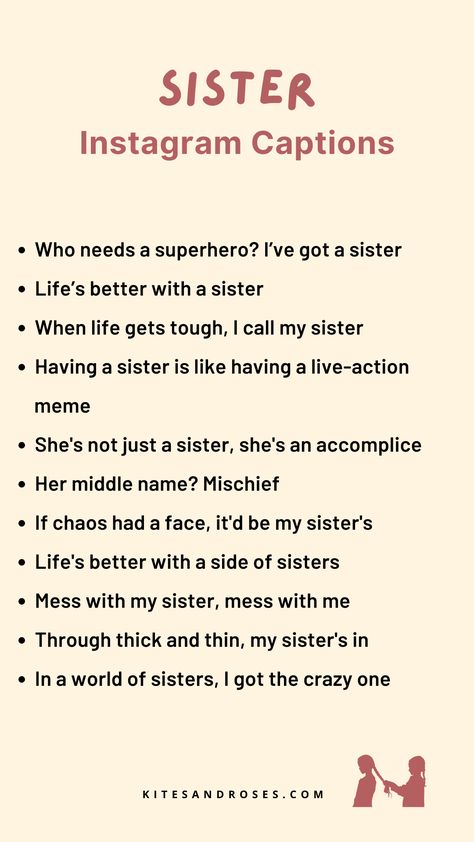 Proud Of My Sister Quotes, Love Words For Sister, Sister Quotes Short Cute, Sister Cute Quotes, Lil Sister Captions For Instagram, Sisters Ig Caption, Insta Captions For Sister Pics, Sister Quotes For Instagram Captions, Sister Love Captions