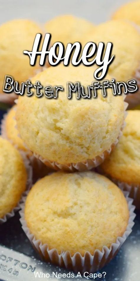 Honey Only Desserts, Easy Dinner Muffins, Honey Butter Muffins, Butter Muffins Recipe, Honey Dessert Recipes Easy, Honey Deserts Recipes, Loaf Bread Recipes Easy, Honey Deserts, Desserts Made With Honey