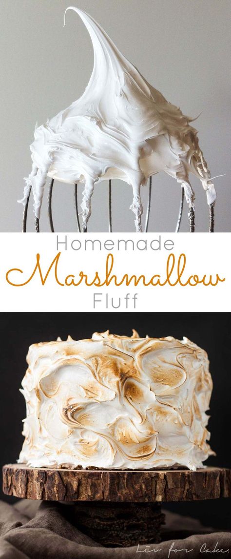 Homemade Fluff, Fluff Marshmallow, Simple Frosting, Marshmallow Frosting Recipes, Marshmallow Fluff Frosting, Cake Marshmallow, Marshmallow Fluff Recipes, Homemade Marshmallow Fluff, Frosting Cupcakes