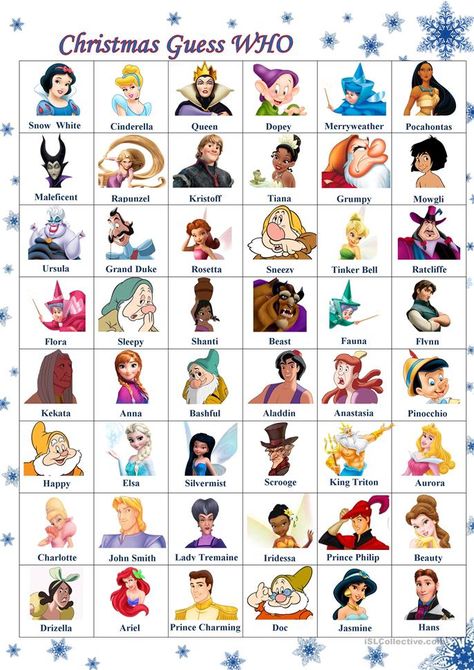 Disney Character Quizzes, Disney Games For Kids, Disney Character Quiz, Guessing Games For Kids, Guess The Character, Character Worksheets, Disney Activities, Christmas Board Games, Disney Quiz