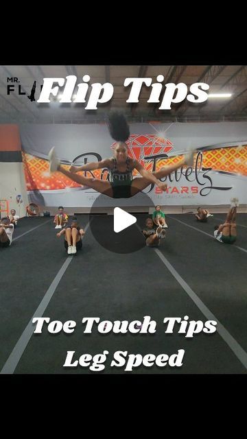 Mister Flip [] Tumbling Coach on Instagram: "Want a better toe touch jump? Try these drills to help with the speed and placement of your legs. Do these drills daily and keep on jumping!  . . . #misterflip #fliptips #training #cheer #fitness #gohard #blessed #tumbling #coaching #gym #tuck #power #investment #success #handspring #dreams #goals #abs #flips #push #jump #higher" How To Do A Toe Touch, Toe Touch Drills, Cheer Drills, Cheer Conditioning, Cheer Jumps, Jump Higher, Cheer Workouts, Toe Touches, Drills