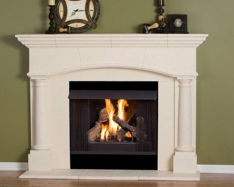 The Kentucky Mantel Simple Fireplace Surround, Cast Stone Mantel, Cast Stone Fireplace, Simple Fireplace, Fireplace Mantel Surrounds, Stone Fireplace Mantel, Fireplace Mantles, Stone Fireplace Surround, Stone Mantel