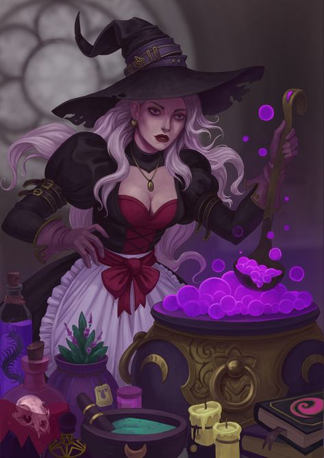 ArtStation - witchcraft, Daria Ovchinnikova W.i.t.c.h Fanart, Witch Pictures, Witch Characters, Types Of Magic, Anime Witch, Fantasy Magic, Paintings And Drawings, Image Painting, Dungeons And Dragons Characters