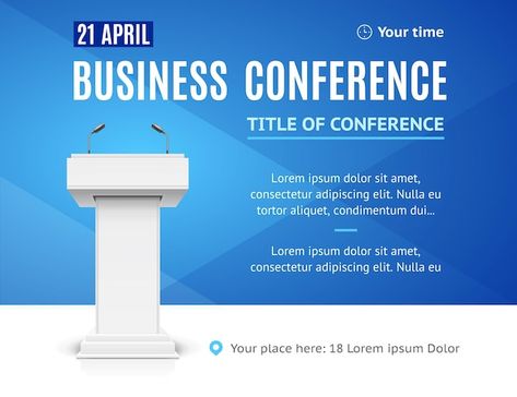 Vector realistic detailed 3d business co... | Premium Vector #Freepik #vector #empty-banner #conference-background #blank-banner #press-conference Conference Invitation, Blank Banner, 3d Business, Business Conference, Template Invitation, Press Conference, Vector Photo, Premium Vector, Graphic Resources