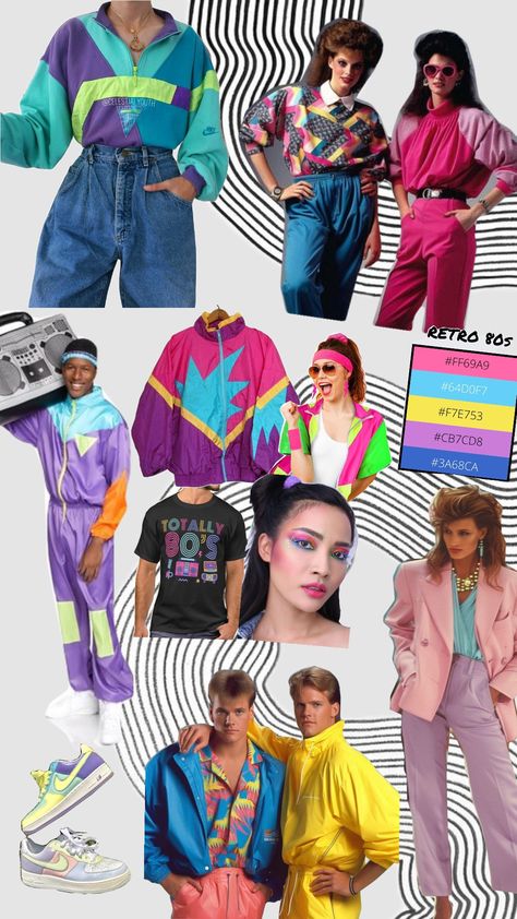 #vintage #80s #strangerthings2 #80saesthetic Crazy 80s Outfits, Cute 80’s Outfits, 80s Everyday Fashion, Preppy 80s Costume, 80s Aesthetic Fashion Party, 80s Costume Party, Outfit Ideas 80s, 80s Miami Vice Fashion, Flash Dance 80s Outfit