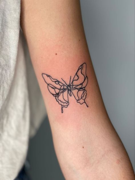 butterfly tattoo Abstract Meaningful Tattoo, Leg Tattoos Women Patchwork Simple, Arm Line Work Tattoos, Linework Forearm Tattoo, Linework Butterfly Tattoo Simple, Abstract Linework Tattoo, Simple Tattoos Line Work, Line Work Patchwork Tattoos, Linework Patchwork Tattoo