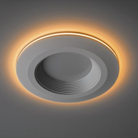 6'' White LED Baffle Recessed Trim Chalet Lighting, Recessed Trim, Led Can Lights, House Lights, Garage Bathroom, House Planning, Light Feature, Led Recessed Lighting, Recessed Downlight