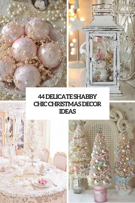 delicate shabby chic christmas decor ideas cover Diy Shabby Chic Christmas, Hairstyles Butterfly, Xmas Decorations To Make, Shabby Chic Weihnachten, Shabby Chic Christmas Decor, Shabby Chic Xmas, Shabby Chic Christmas Decorations, Shabby Chic Ornaments, Shabby Chic Christmas Ornaments