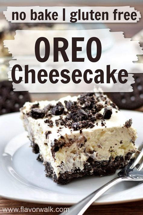 Gluten Free Oreo Cheesecake, Quick Gluten Free Desserts, No Bake Oreo Cheesecake Recipe, Gluten Free Cheesecake Recipes, Baked Oreo Cheesecake Recipe, Oreo Cheesecake Recipe, Gluten Free Oreos, Chocolate Cookie Crust, Gluten Free Chocolate Cookies