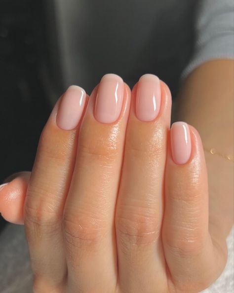 Pink Nails Engagement, Bridesmaid Nails Neutral, Short Engagement Nails, Clean Short Nails, Formal Nails Acrylic, Engagement Shoot Nails, Short Clean Nails, Soap Nails, Milky Pink Nails