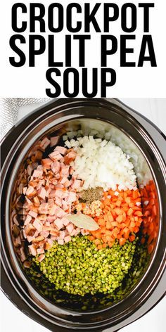 Split Pea Slow Cooker, Split Pea Lentil Ham Soup, Recipes Using Split Peas, Ham And Lentil Soup Crockpot, Split Pea And Ham Soup Crock Pot, Crockpot Split Pea And Ham Soup, Crockpot Soups And Stews, Pea Soup Crockpot, Crockpot Split Pea Soup