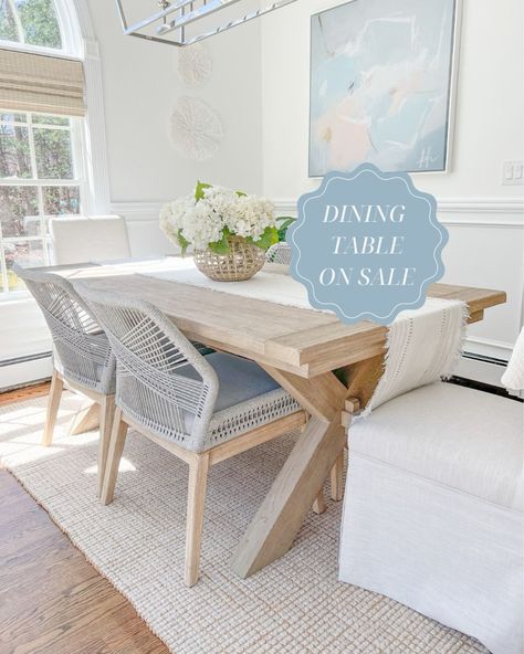 Toscana Extending Dining Table curated on LTK Coastal Dining Room Table And Chairs, Coastal Style Dining Table, Dining Room Coastal Farmhouse, Coastal Dining Tables, Coastal Dining Room Rug, Coastal Kitchen Table Decor, Coastal Grandmother Dining Room, Modern Hamptons Dining Room, Modern Coastal Dining Room Ideas