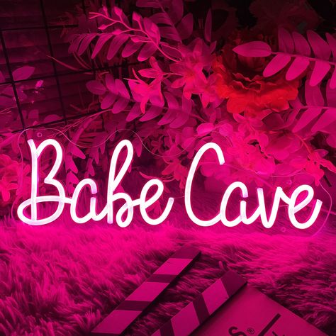 Babe Cave Neon Sign Pink LED Neon Light Signs for Wall Decor USB Operated Room Decoration Beauty Taxes Baby Room Wall Art Birthday Gifts for Kids 18x6" Babe Cave Sign, Party Wall Decorations, Baby Room Wall Art, Girl Cave, Babe Cave, Neon Decor, Personalized Neon Signs, Novelty Lighting, Neon Light Signs