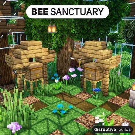 Greenhouse Mc Ideas, Exterior Decor Minecraft, Minecraft Bee Garden Ideas, Tiny Bridge Minecraft, Minecraft Animal Habitats, Pretty Minecraft Seeds Pocket Edition, Minecraft Garden Shed, Picnic Area Minecraft, Stuff To Add To Your Minecraft World