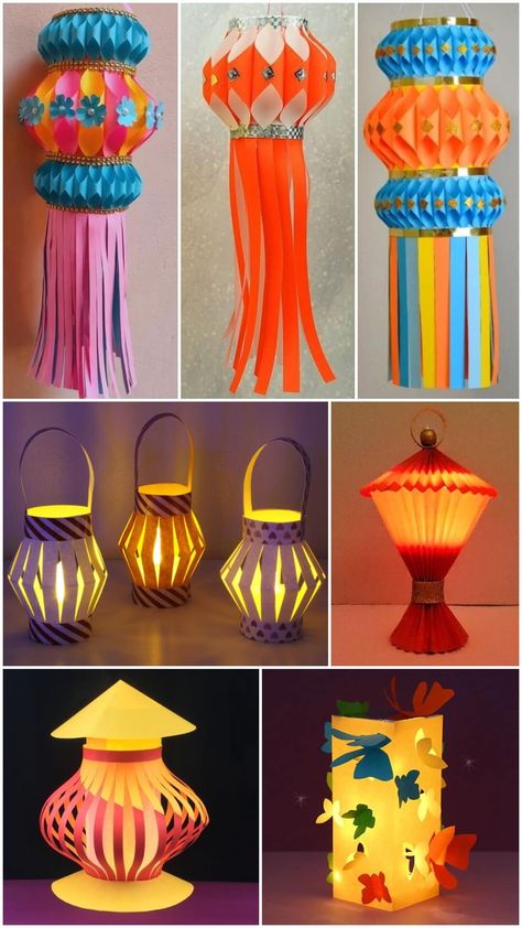 Learn to Make Diwali Lantern Paper Crafts Check more at https://www.kidsartncraft.com/diwali-lantern-paper-crafts/ Easy Paper Crafts For Diwali, Diy Diwali Lanterns For Kids Crafts, Diwali Diy With Paper, Diwali Lalten Diy, Diy Diwali Lamps Ideas, Unique Lantern Ideas For Diwali, Diwali Lamp Craft, Homemade Lanterns For Diwali, Diwali Paper Decoration