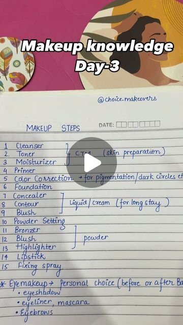 Makeup by Muskan Saini on Instagram: "Makeup Knowledge Series- Day 3 *makeup tips* Follow @choice.makeovers for more!  (Makeup knowledge, makeup tips and tricks, makeup steps, makeup class, self makeup class,  makeup tutorials, makeup, makeup lover, makeup gyaan, choice makeovers, Delhi makeup artist, explore)  #explore #foryou #makeuppost #makeuppage #makeupknowledge #makeupclass #selfmakeup #viral #trending" Day Makeup Step By Step, How Makeup Step By Step, Make Up Learning, Latest Makeup Looks, Makeup Knowledge Tips, Body Care Step By Step, Makeup Step By Step Face, How To Use Makeup Step By Step, Simple Makeup Steps