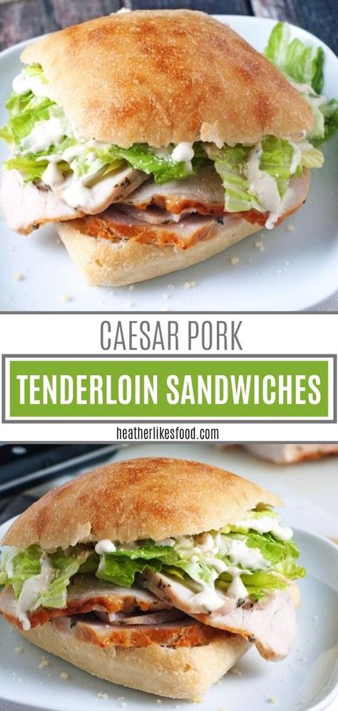 Pork Tenderloin Sandwich, Best Sandwich Recipes, Cold Sandwiches, Dinner Sandwiches, Pork Sandwich, Delicious Sandwiches, Soup And Sandwich, Pork Dishes, Pork Tenderloin