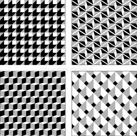 Vector set black and white optical illusions. Seamless texture. Surround Cube vector illustration Optical Illusions Art Black And White, Black And White Optical Illusions, Elements Of Design Form, Black And White Illusions, معرض فني, Art Cube, Optical Illusions Art, Visual Texture, Illusion Art