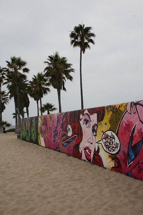 Graffiti Wall, Venice Beach.  photo credit: @Kate Hogan. Beach Graffiti, Balboa Beach, Venice Art, California Beaches, Southern California Beaches, Muscle Beach, Valley Girl, Beach City, California Dreamin'