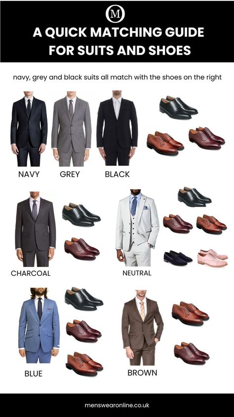 Find out how to match your wedding shoes to a suit. Check out our complete guide to finding your best wedding shoes! #wedding #groom #weddingguest #weddingsuit #weddingshoes Charcoal Suit Wedding, Best Wedding Shoes, Mens Dress Shoes Guide, Groom Wedding Shoes, Black Men Suits, Charcoal Wedding, Casual Suits Men, Monochrome Weddings, Wedding Outfits For Groom