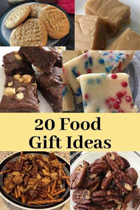 Here are 20 food gift ideas for any occasion. They make great holiday treats, housewarming gifts, and welcome-to-the-neighborhood gifts. #holidaygiftideas #housewarminggiftideas #neighborhoodgiftideas #foodgifts #foodgiftideas #teachergifts Dessert To Give As Gift, Easy Desserts To Give As Gifts, Housewarming Party Gift Ideas, Housewarming Dessert Ideas, Desserts For Gifting, Baked Goods Gifts, Gift Desserts, Holiday Food Gifts, Food Gift Ideas