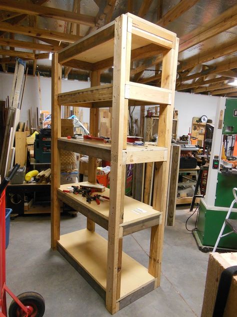 Make Your Own Heavy Duty Shelving Unit - Vertical storage for your shop or garage Build Your Own Shelves, Pallet Deck Diy, Diy Wall Design, Steel Shelving Unit, Wood Storage Shelves, Diy Storage Shelves, Cat Wall Shelves, Heavy Duty Shelving, Diy Dresser Makeover