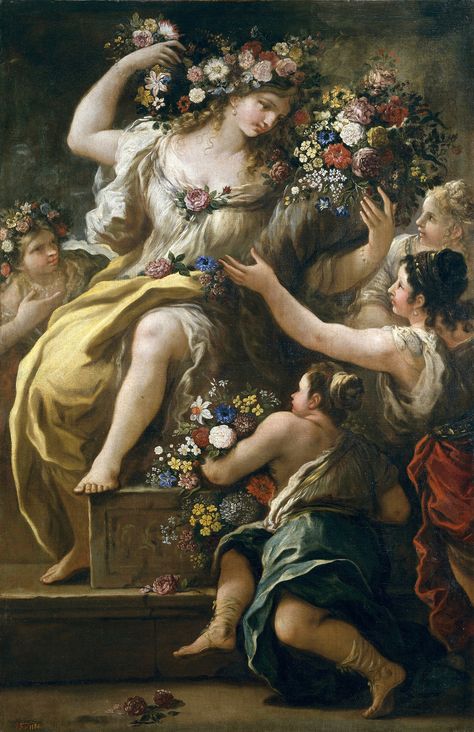 https://flic.kr/p/n11t4M | Flora | c. 1697. Oil on canvas. 169 x 109 cm. Museo Nacional del Prado, Madrid. P00192. Flora Goddess, Goddess Of Flowers, Pedro Sanchez, Flower Goddess, Women Painters, Classical Paintings, Baroque Painting, William Adolphe Bouguereau, Italian Baroque