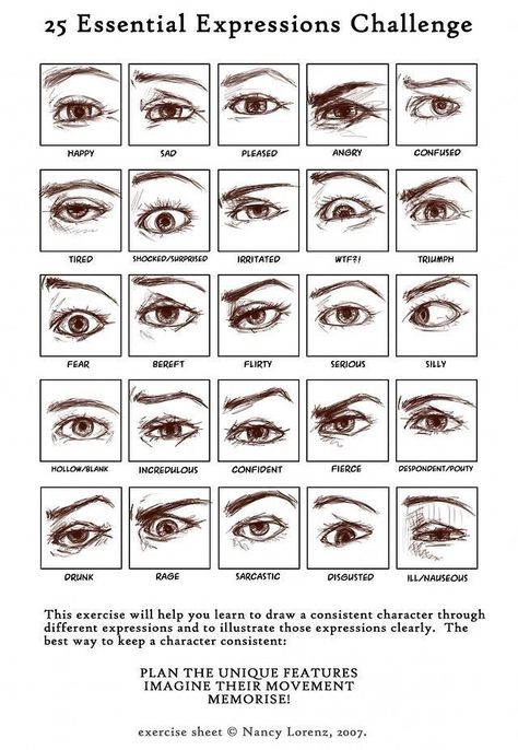 Expressions 25 Essential Expressions, The Eye, Different Types, To Draw, Step By Step